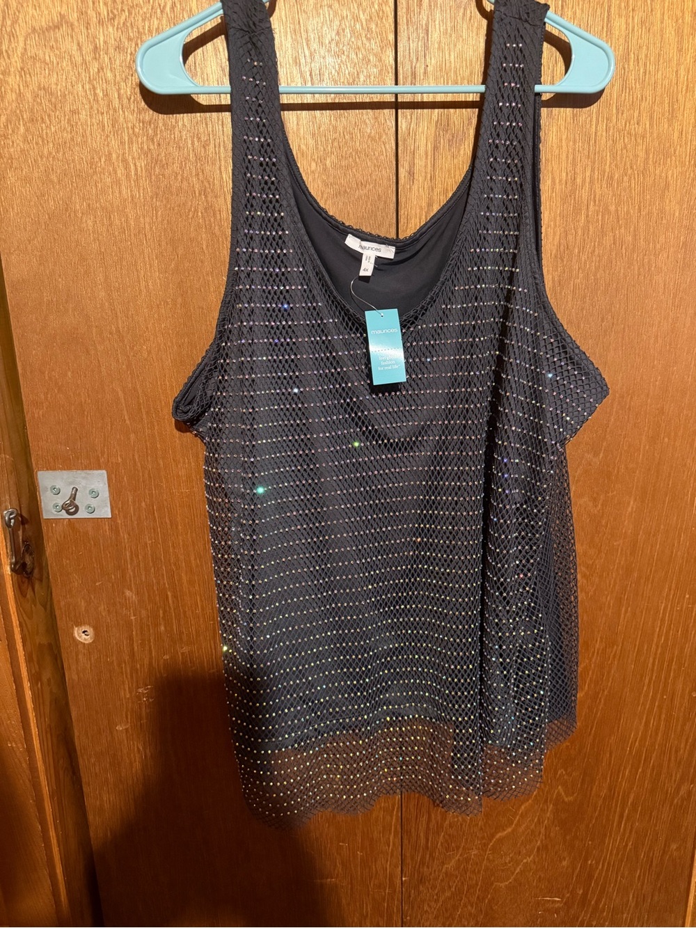 Maurices Black Sequin Mesh Tank Top